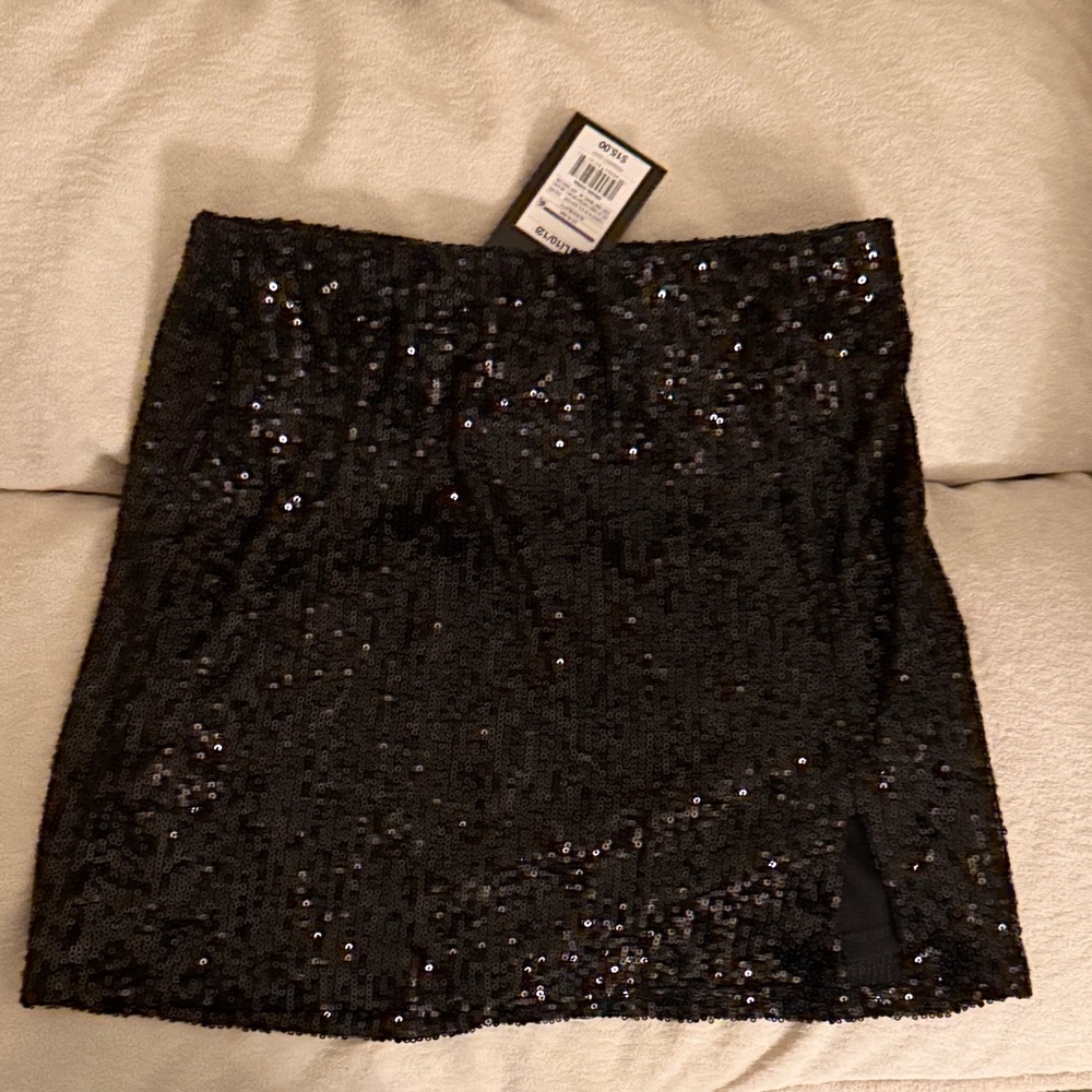 Art class kids Black Sequin Mini Skirt